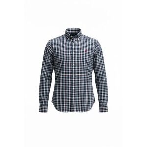 Polo Ralph Lauren Mens Large Plaid Button Down Shirt Navy Pink White Long Sleeve